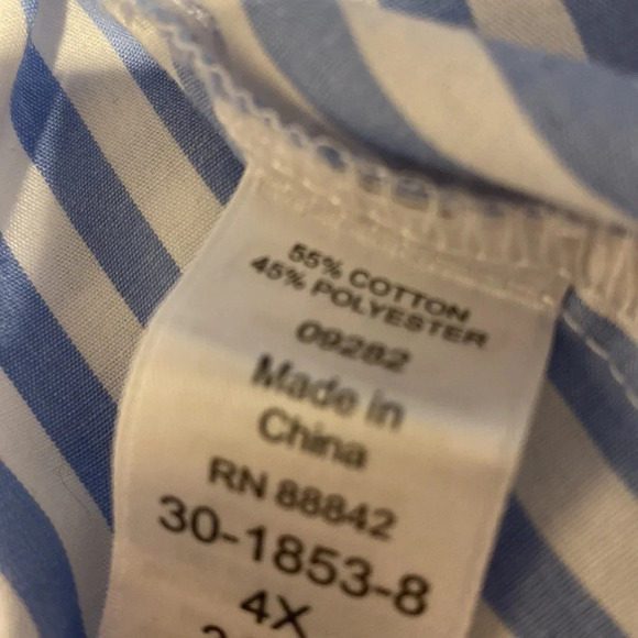 A womens Woman Within casual blue stripe long sleeve plus size top 4X. EUC - Picture 4 of 4